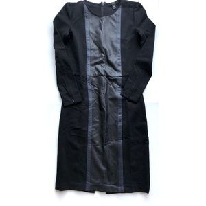Jcrew long sleeve leather panel dress